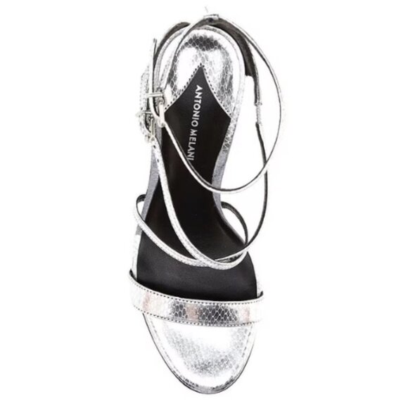 NEW Antonio Melani Hadley Strappy Metallic Leather Sandals Sz. 10 - Picture 4 of 4